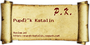 Pupák Katalin névjegykártya